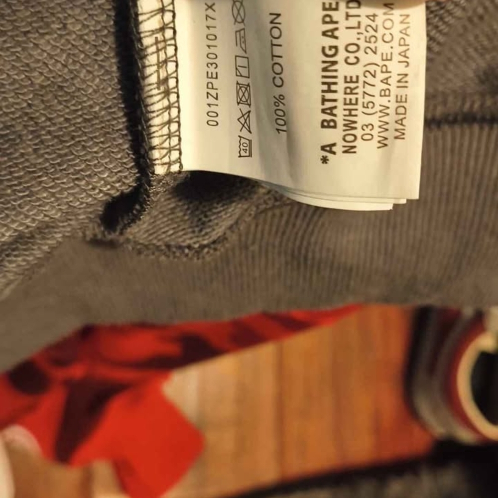 Bape Gray Zip Up Sweater